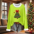 thumbnail image 2 of asdoklhq Christmas Sweatshirts for Women Christmas Fashionable Loose Casual Long Sleeved Round Neck Christmas Printed Top Green M, 2 of 6