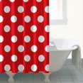 thumbnail image 4 of Vintage Red Polka Dots Shower Curtain - Premium Waterproof Polyester Fabric - 72x72 Inch Quick Dry Bath Curtain with Rust-Resistant Grommets - Includes 12 Hooks for Easy Installation, 4 of 5