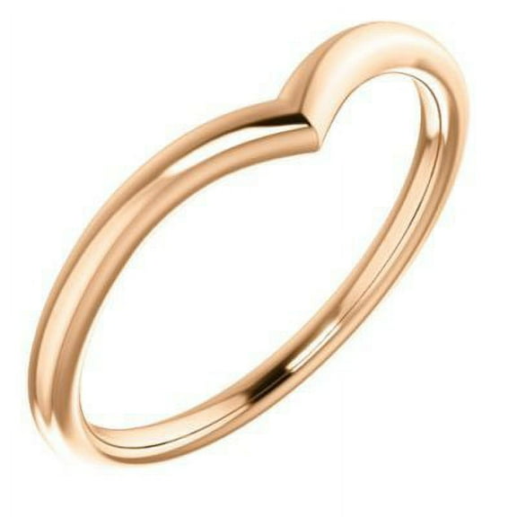 14k Rose Gold V Contour Band Ring -- Size 6.5 - 2.2 Grams