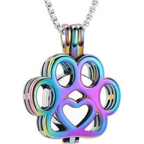 Pet Cremation Jewelry For Ashes For Dog/Cat Paw Stainless Steel Memorial Locket Urn Necklace Inside Mini Case Keepsake Cremation Jewelry Women Men