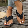thumbnail image 2 of CIENVNSTG Wedge Sandals For Women Pu Upper Rhinestone Floral Wedge Thong Sandals Vintage Wide Width Flip Flops Casual Boho Slipper Blue 38, 2 of 4