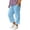 Blue, variant on Boys Girls Cotton Linen Capri Pants Summer Straight Leg Cropped Pants Lightweight Casual Capri Pants with Pockets