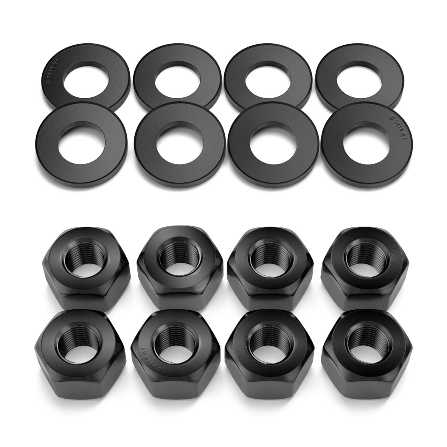 Square Axle Extended Steel U Bolts (9in Length, 2.42in Width) Zinc Plated, Compatible with 1995-2019 Toyota Tacoma, 2000-2016 Tundra, 2005-2019 4Runner, Ubolts Nuts Washers, Black, Pack of 4