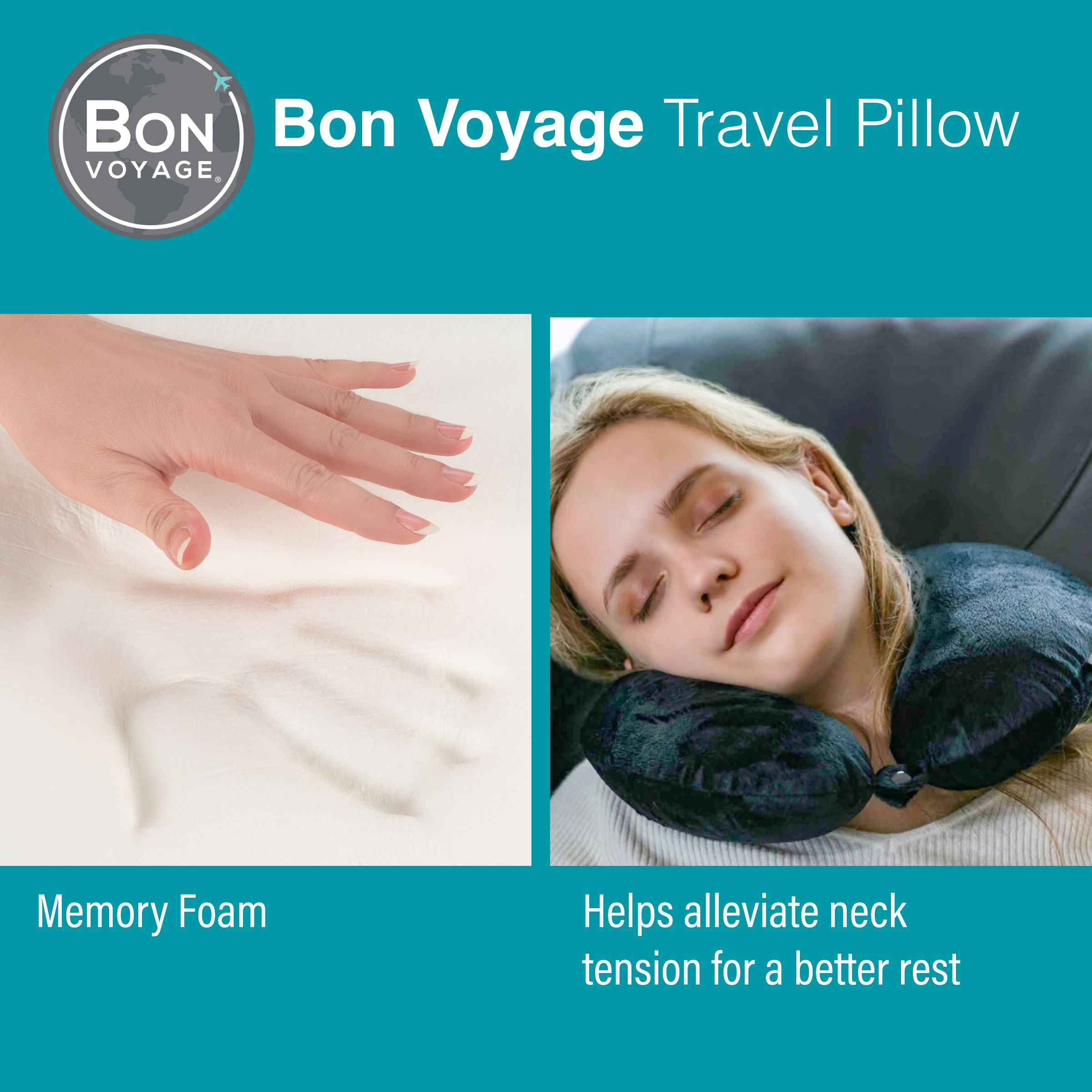 Bon Voyage Classic Memory Foam Travel Neck Pillow photo 5