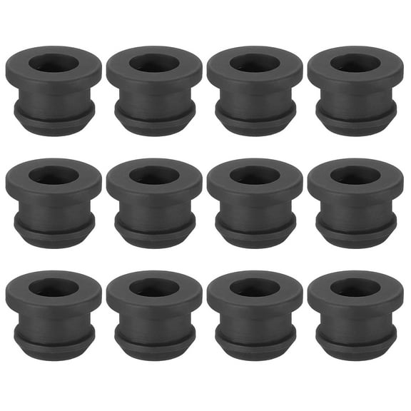 Uxcell 7/16 inch Rubber Grommets, 12Pcs Top Hat Grommet for Wiring Hole Plugs, Black