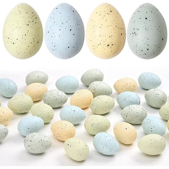 Gingprous 32 Pcs Plastic Speckled Easter Eggs Easter Centerpiece Table Decor for Indoor Outdoor Home Vase Filler Basket Spring Party DIY