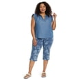 thumbnail image 5 of Gloria Vanderbilt Swan Series Women's Plus Amanda 5 Pocket Capri with Slit, Sizes 16W-24W, 5 of 5