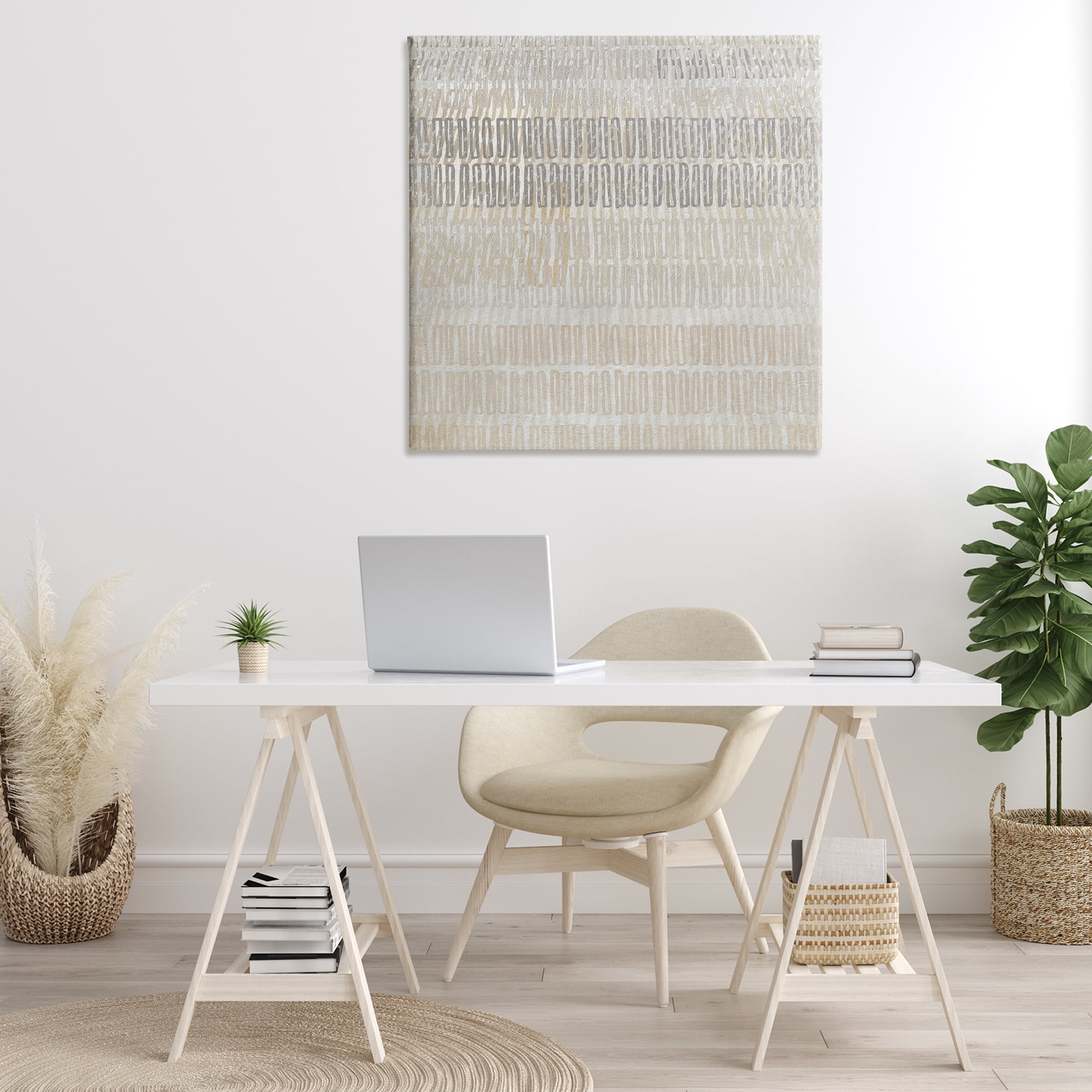 Stupell Industries Boho Layered Shapes Pattern Abstract Painting Gallery Wrapped Canvas Art Print Wall Art, 36 x 36