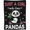 thumbnail image 2 of Panda Blanket Cute Panda Plush Throw Blanket Super Soft Cozy Warm Fleece Just A Girl Who Loves Panda Bedding Blanket Gifts for Kids Girls Boys Women 60"X80", 2 of 6