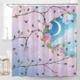 thumbnail image 1 of Whimsical Pastel Pink Shower Curtain Floral Branch Design, 1 of 4