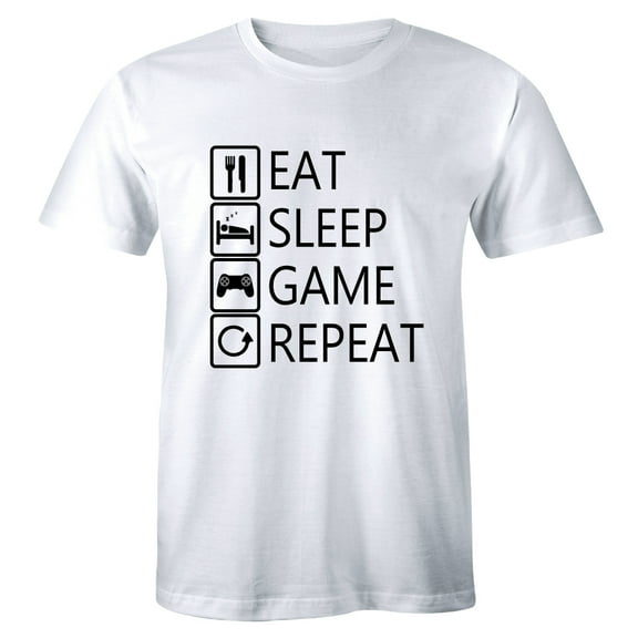 Eat Sleep Game Repeat Gamer Funny Men Gift Nerd Geek Games T-Shirt