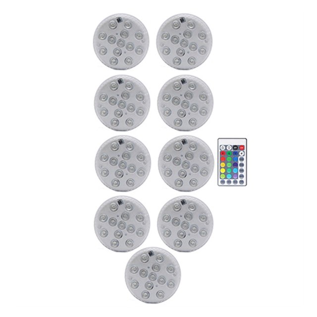 13 LED RGB Submersible Light With Magnet And Suction Cup Swimming Pool Light Underwater Tea Night Light For Pond ,Easy to Install