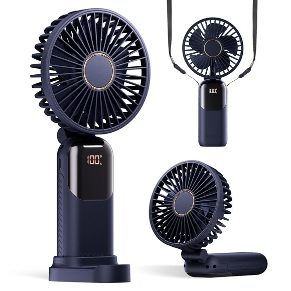 Ventilador portátil GOCKERA F01 de 5 velocidades con batería de 4200 mAh, color azul