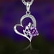 thumbnail image 3 of Collar con colgante de corazón de amatista y diamante para mujer (1 collar), 3 of 5