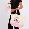 thumbnail image 3 of HIFA Initial Tote Bag for Women, Personalized Canvas Tote Bag - Two-Tone, Zipper Closure, Inner Pocket, Organic Cotton, Sturdy - Multipurpose Shoulder Bag Suitable for Shopping, Grocery, Beach, Travel, 3 of 5