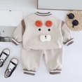 thumbnail image 5 of NAISIBABY Toddler Boys Outfit, Fashion Thicken Bomber Jacket and Sweatpant Kids Winter Casual 2-Piece Set White 6-9Months, 5 of 9