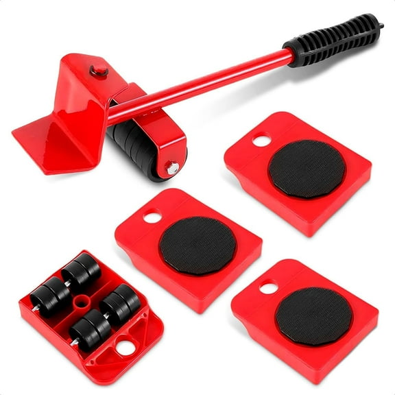 Furniture Lift Mover Tool Set,Furniture Lifter Tool with Lifting Lever & 4 Wheels,Heavy Furniture Moving Sliders Appliance Rollers Heavy Duty Mover Dolly Sliders Tool Furniture Lifter