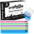 thumbnail image 1 of Sacapuntas Craftzilla, paquete de 100 unidades, manual con tapa, para niños, 1 of 7
