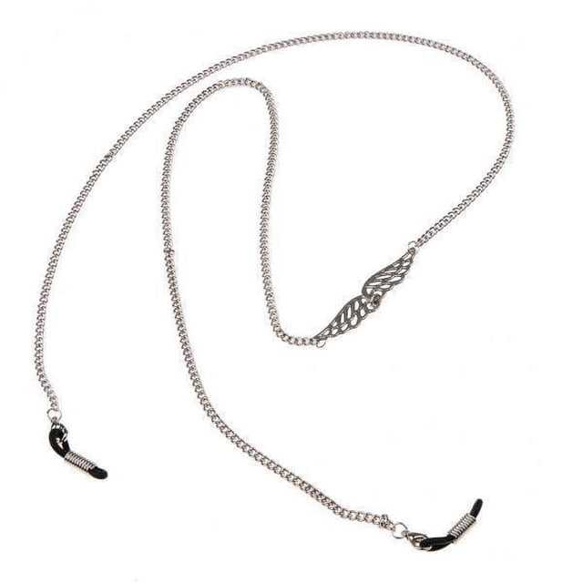 5x Cordón para Gafas Correa para Gafas Cadena para Gafas Retenedor de Vidrio Cordón Cuentas de Ala de Ángel - Plata 5 piezas
