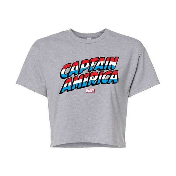 Marvel Captain America - Logo - Juniors Cropped Graphic T-Shirt