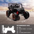 thumbnail image 3 of Garvee 24V 4WD Electric Ride On UTV for Kids, 2-XL-Seater with Remote, 3 Speeds, Horn, 7AH Battery Powered 4-Wheeler Vehicle with LED Lights, Music, for Ages 2-8, 3 of 8