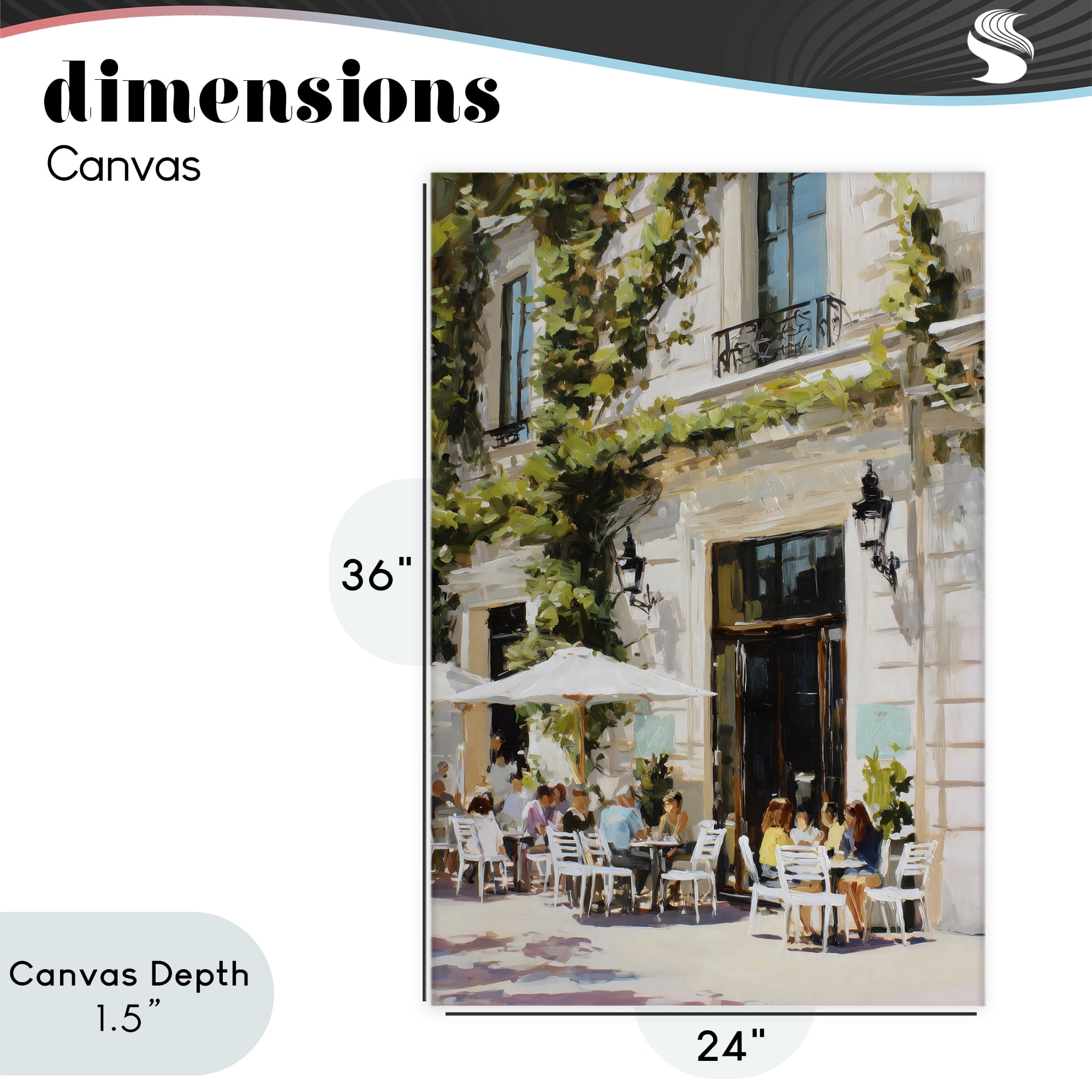 Stupell Industries Streetside Cafe Terrace with Ivy Canvas Wall Art, design by Petal Prints Design