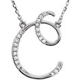 thumbnail image 1 of Diamond "C" Initial Pendant 18" Necklace 14K White Gold, 1 of 2