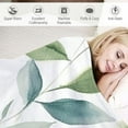 thumbnail image 3 of Shiartex Green Leaf Pattern Super Soft Flannel Blanket for Bed Sofa Living Room Decor, All Seasons Lightweight Blanket Gifts 50x60in, 3 of 6