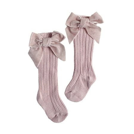 

Christmas Baby Girls Socks Soft Warm Bow Knot Festival Fall Winter New Year Long Socks Gift