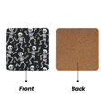 thumbnail image 2 of Multi-Shape Mdf Cork Coaster 4 Pieces Of Anti-Slip, Anti-Wear And Anti-Fouling 3.9in Easy To Clean And Stable Structure Dancing Skeleton Halloween Pattern Square, 2 of 7