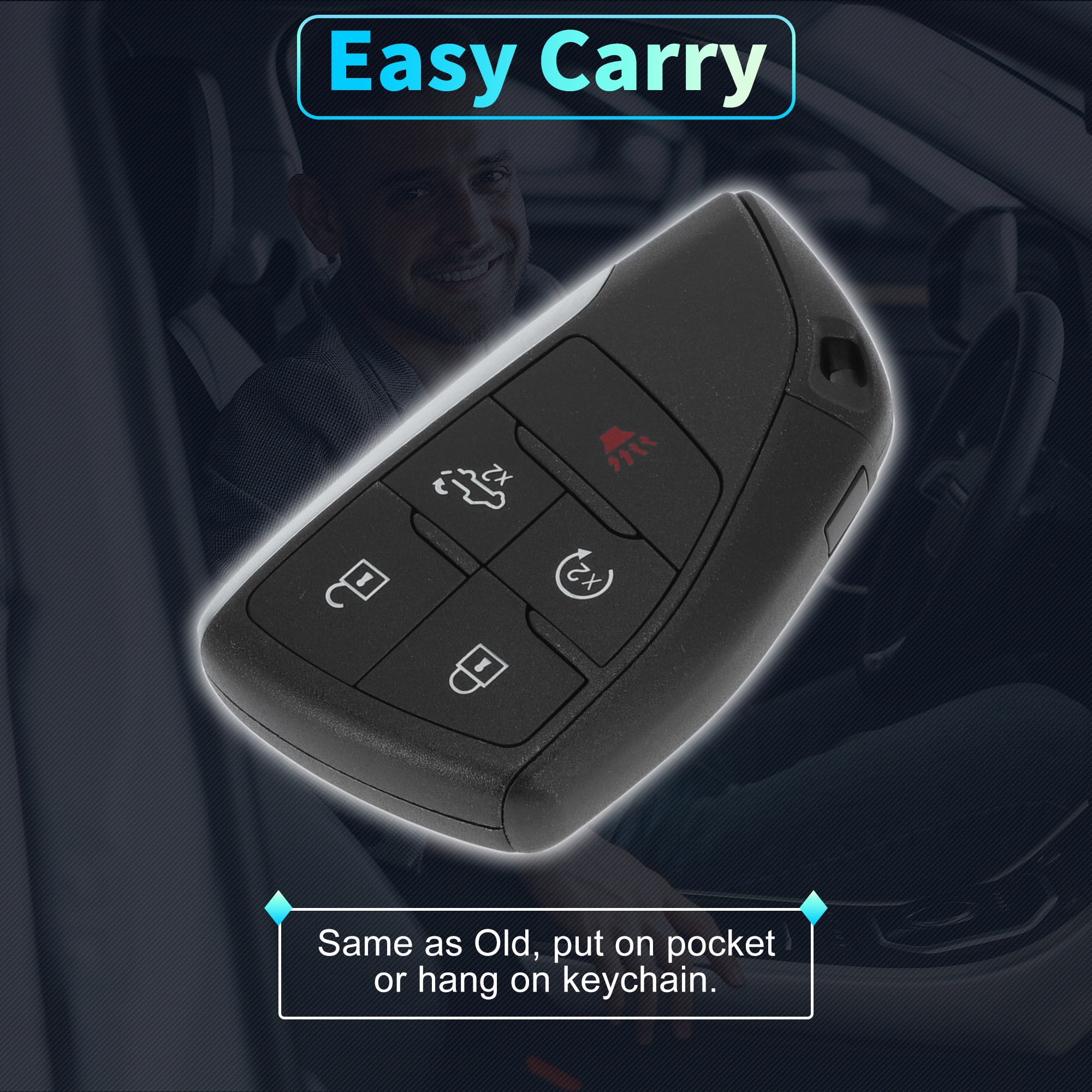 YG0G21TB2 433 MHz Replacement Keyless Entry Remote Smart Key Fob for Chevrolet Silverado 1500 2500 3500 HD 2021-2024 13548437 5 Buttons