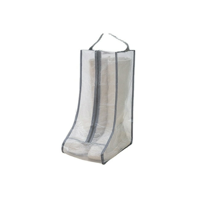 Cateissary Bolsa de almacenamiento de botas de PVC, portátil, transparente, impermeable, a prueba de humedad, asa de elevación protectora, Almacenamiento y organización del hogar Gris Largo