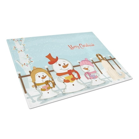 

Caroline s Treasures Merry Christmas Carolers Borzoi Glass Cutting Board Large