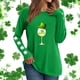 thumbnail image 1 of Xuyuer St. Patrick's Day Sweatshirt Women Shamrock Heart Shirts Irish Gift Crewneck Casual Loose Fit Tops, 1 of 6