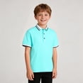 thumbnail image 2 of Miluxas Boys Henley Short Sleeve Shirt Tee Cotton Button Front T-Shirt Breathable Tshirts Green 4-5 Years, 2 of 7