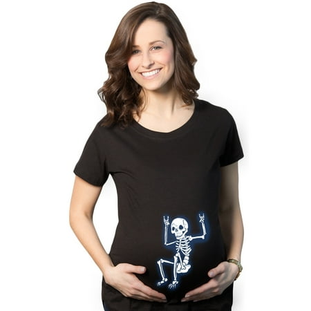 maternity rockstar skeleton funny t shirt halloween im pregnant t shirt