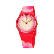 Swatch Fiore Di Maggio Pink Dial Silicone Strap Ladies Watch GZ321