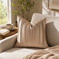 thumbnail image 4 of WWG Decorative Pillow Cover, 18x18 Pillow Cover with Handmade 3D Pleated Stitching, Soft Velvet Polyester Fabric, Breathable and Light Blocking, for Sofa Couch Living Room Bedroom Decor, 4 of 7