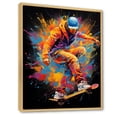 thumbnail image 2 of Designart "Defying Gravity on a Skateboard II" Sports Floater Framed Canvas Wall Art, 2 of 7