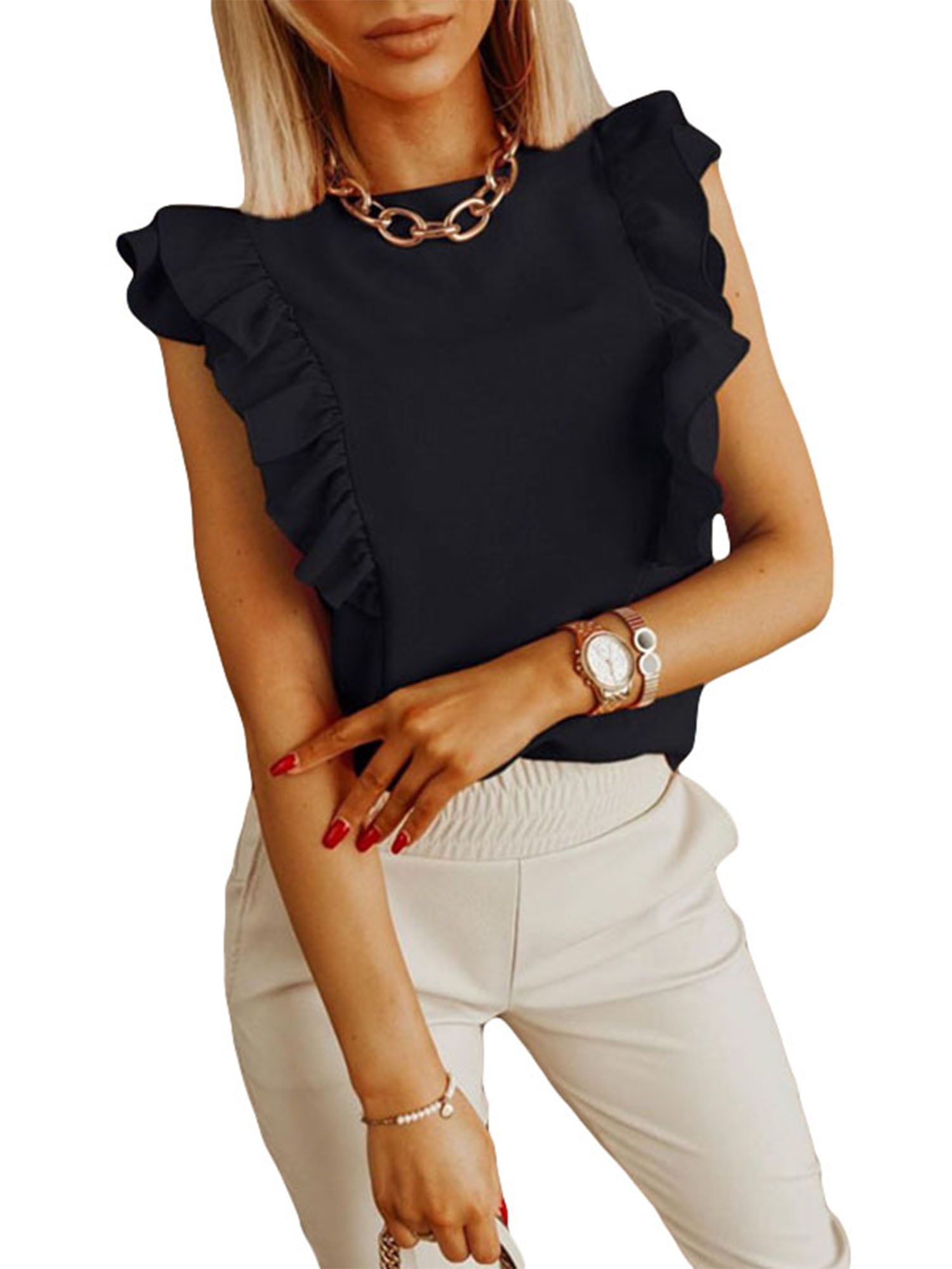 Basic Blouse Shirts Tops Short Sleeve 