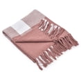 thumbnail image 5 of Ox Bay Pink/White Tartan Plaid Cotton Throw Blanket, 50" x 60", 5 of 9