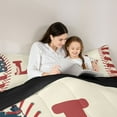 thumbnail image 5 of jejeloiu Initial Letter L Full Size Comforter Sets,Vintage American Flag Bedding Sets For Baseball Lover Reversible 3-Piece, 5 of 8