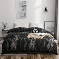 thumbnail image 2 of Juego de 3 uds de funda de edredón cómoda, funda de almohada, juego de cama de mármol, tamaño Queen AU (negro), 2 of 8