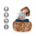 thumbnail image 2 of Floral Storage Toy Bag Chair, Graphic Design of Floral Elements as Organic Curvy Leaves Print, Stuffed Animal Organizer Washable Bag, Large Size, Maroon and Sand Brown, by Ambesonne, 2 of 3