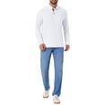 thumbnail image 2 of INSPIRE CHIC Edición Camiseta Polo de Golf para Hombre con Botones Contrastantes, Bolsillo y Mangas Largas M Blanca, 2 of 6