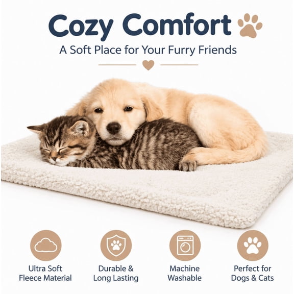 Self Warming Cat Bed – Thermal Heated Mat for Indoor & Outdoor Cat Comfort