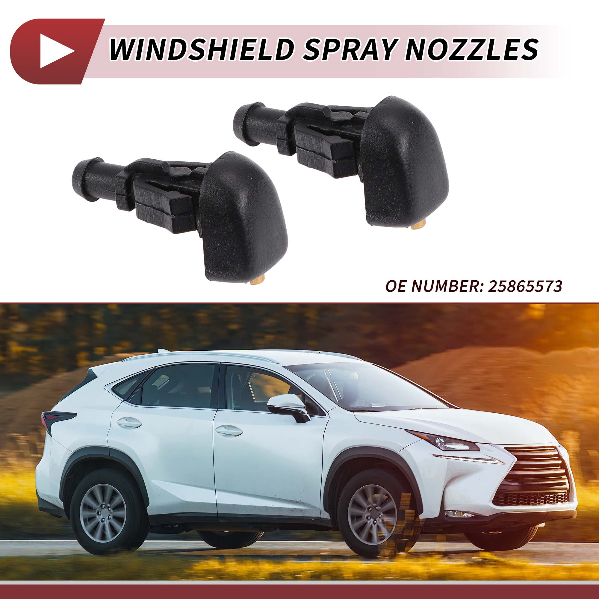 Unique Bargains 2pcs Windshield Washer Nozzle for Buick LaCrosse 2010-2016