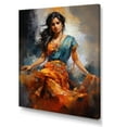 thumbnail image 2 of Designart "Bharatanatyam Pose in Indian Art Dancing III" People Canvas Wall Art - Global Orange Indian Art Entryway Wall Art Print, 2 of 6