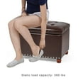thumbnail image 6 of Joveco Rectangular PU Leather Storage Bench Ottoman Footstool for Living Room Bedroom, Brown, 6 of 8