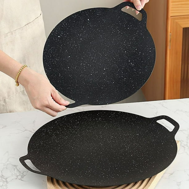 Xihbxyly Parrilla Multiusos, Piedra Antiadherente, Distribución Rápida Del Calor, Barbacoa Familiar, Cocina Interior y Exterior, Gran Capacidad, Diseño Fácil de Limpiar, Portátil, 1 Olla de Piedra